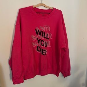 Anti Social Social Club dark pink sweatshirt
